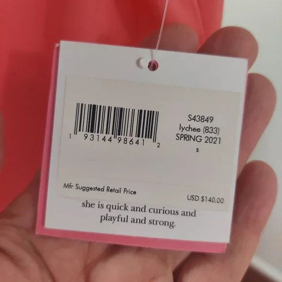 NWT Kate Spade New York Lychee Off the Shoulder Romper Swim Cover Up Sz S - Picture 15 of 16